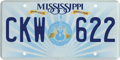 MS license plate CKW622
