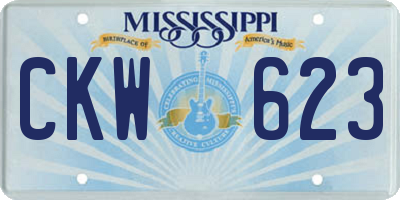 MS license plate CKW623