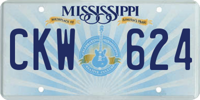 MS license plate CKW624