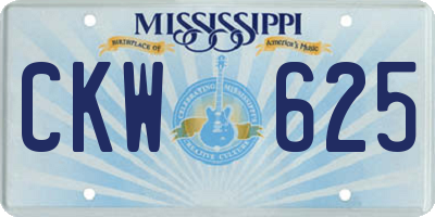MS license plate CKW625