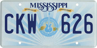MS license plate CKW626