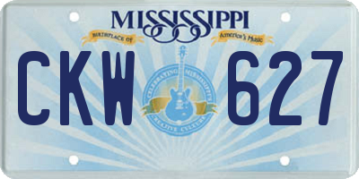 MS license plate CKW627