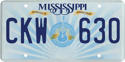 MS license plate CKW630