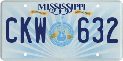 MS license plate CKW632