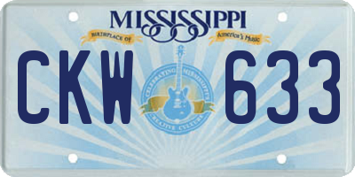 MS license plate CKW633