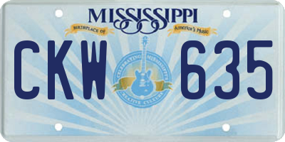 MS license plate CKW635