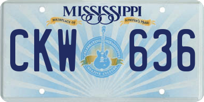 MS license plate CKW636