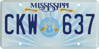 MS license plate CKW637