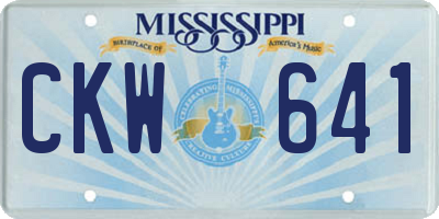 MS license plate CKW641