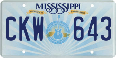 MS license plate CKW643