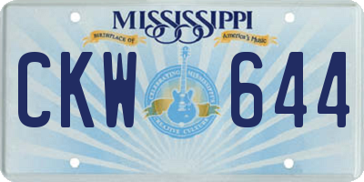 MS license plate CKW644