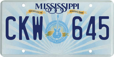 MS license plate CKW645