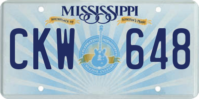 MS license plate CKW648