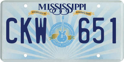 MS license plate CKW651