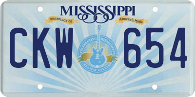 MS license plate CKW654