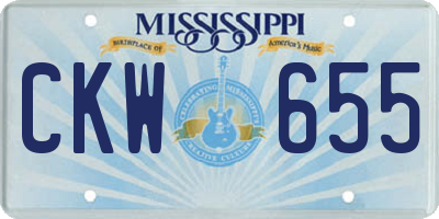 MS license plate CKW655