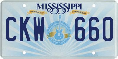 MS license plate CKW660