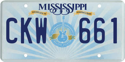 MS license plate CKW661