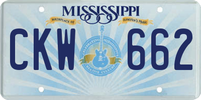 MS license plate CKW662