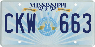 MS license plate CKW663