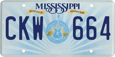 MS license plate CKW664