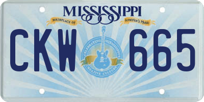 MS license plate CKW665