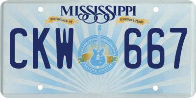 MS license plate CKW667