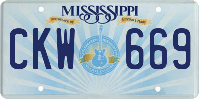 MS license plate CKW669