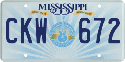 MS license plate CKW672