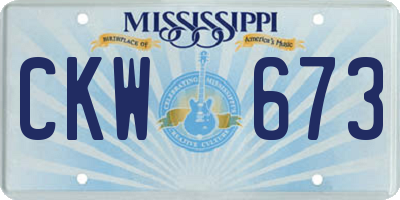 MS license plate CKW673