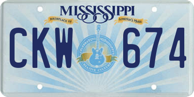 MS license plate CKW674