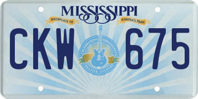 MS license plate CKW675