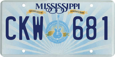 MS license plate CKW681