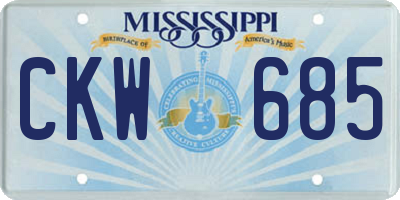 MS license plate CKW685