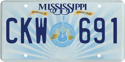 MS license plate CKW691