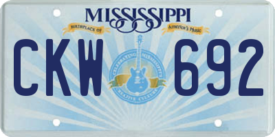 MS license plate CKW692