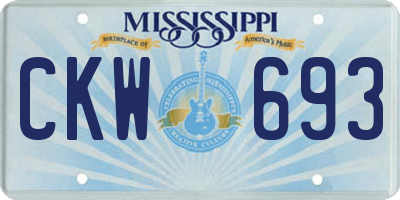 MS license plate CKW693