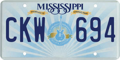 MS license plate CKW694