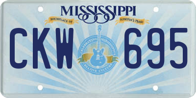 MS license plate CKW695