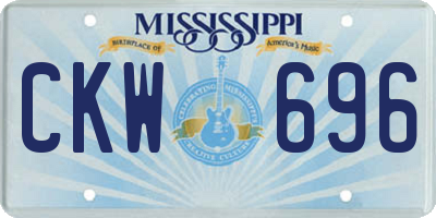 MS license plate CKW696