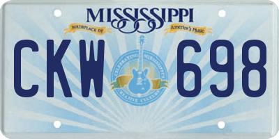 MS license plate CKW698