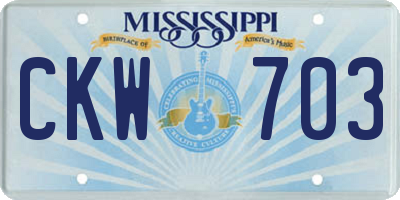 MS license plate CKW703
