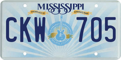 MS license plate CKW705