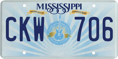 MS license plate CKW706
