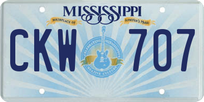 MS license plate CKW707
