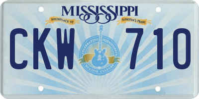 MS license plate CKW710