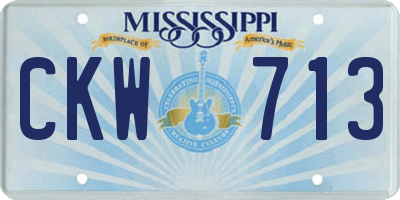 MS license plate CKW713