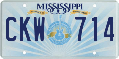 MS license plate CKW714