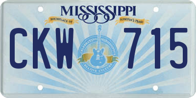 MS license plate CKW715