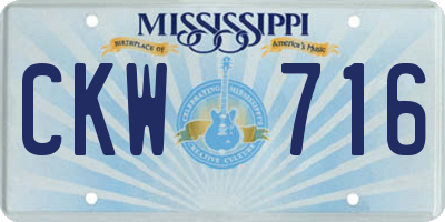 MS license plate CKW716